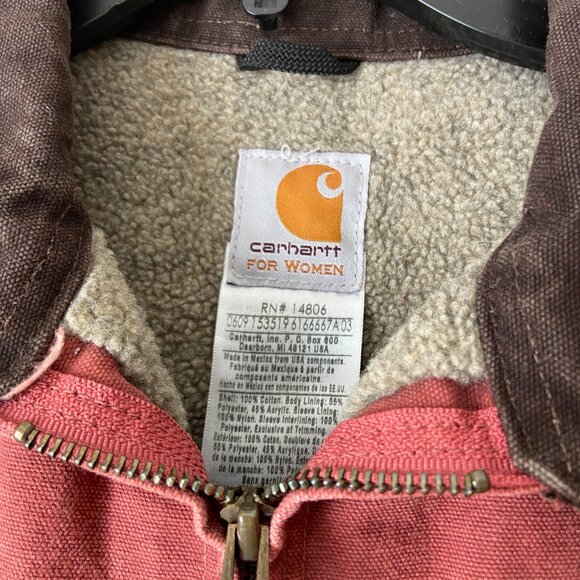 TG 2000s Carhartt Detroit Woman’s W J097 VRS Rose Red Jacket Size S Regular - Picture 3 of 6